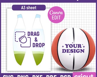 Basketbollspanelmall Svg, Tom basketbollspanelmall, Anpassad basketbollspanelmall, Basketbollspanelmall, Redigerbar Canva