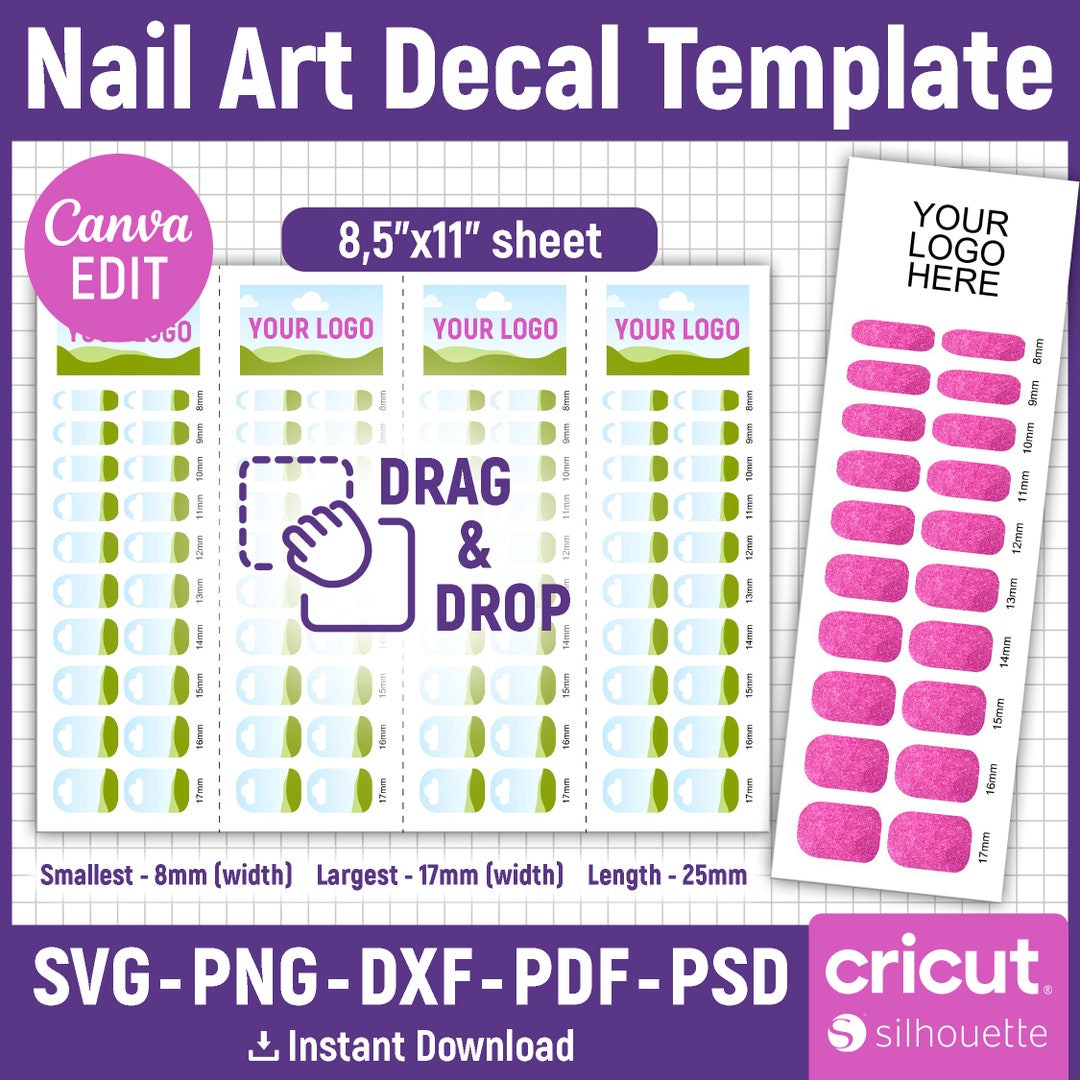 Nail Art Decal Template Nail Blank Template Nail Template Svg Nail Nail Art Decal Template Nail Blank Template Nail Template Svg Nail