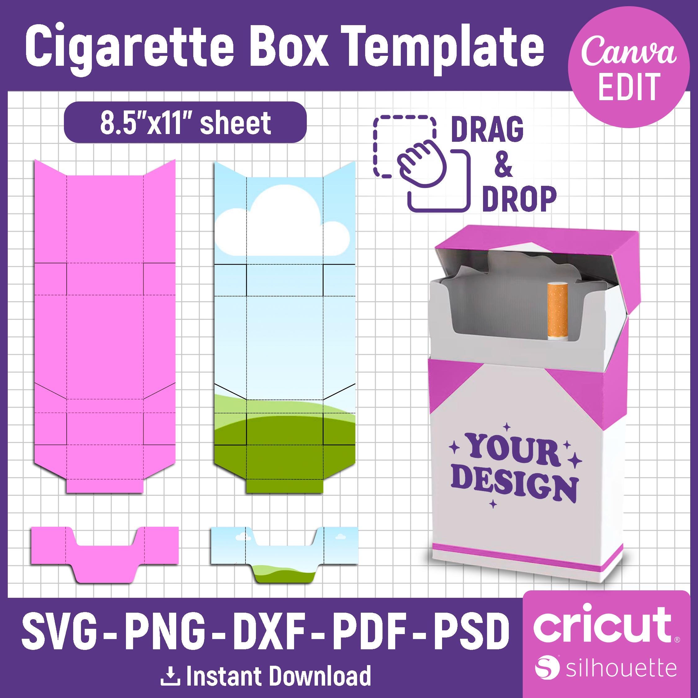 cigarette box template canva Die Cut (svg, Png, Dxf, Eps, Ai) Digital Download Buy Cigarette Packaging Online In
