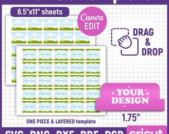 1.75 inch File Tab Template, Planner Tab Template, Journal Tab Template, File Folder Labels, Planner Tab Labels, File Labels, Canva Editable