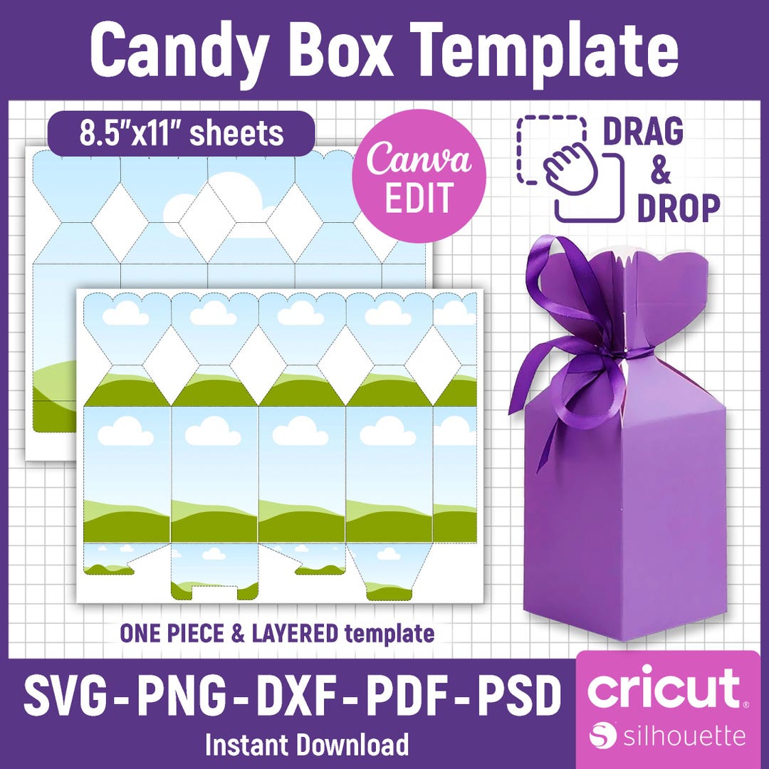 Candy Box Template, Cracker Template, Candy Shaped Box, Gift Box, Candy ...