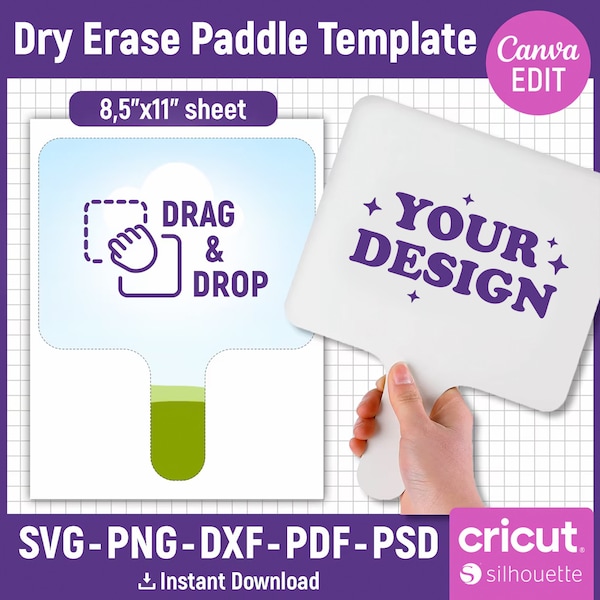 Dry Erase Answer Paddle Template Svg, Blank Paddle Board Template, Fan Template, Graduation Notes Template, Sublimation, png, Canva Editable