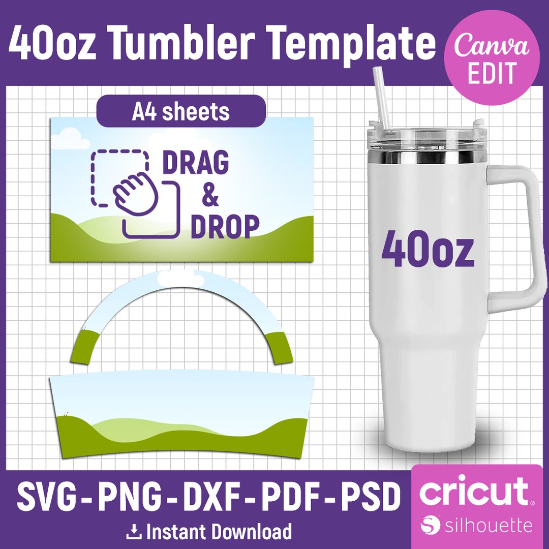 Tumbler Template Svg, 40oz Tumbler Template, 40oz Tumbler Wrap, 40oz ...
