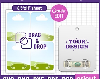 Money Holder Card Template, Money Card Svg, Money Holder Svg, Money Card Holder Svg, Money Gift Card Holder, Custom Template, Canva Editable