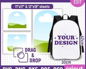 Backpack Sublimation Template, Shoulder Bag Sublimation, Bag Sublimation, Photo Bag Sublimation, Preschool Bag Sublimation, Canva Editable