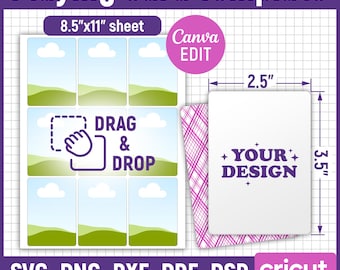 Blank Playing Card Template, Poker Card Template Svg, Editable Trading Card Template, Card Sublimation, DIY Playing Card, Canva Editable