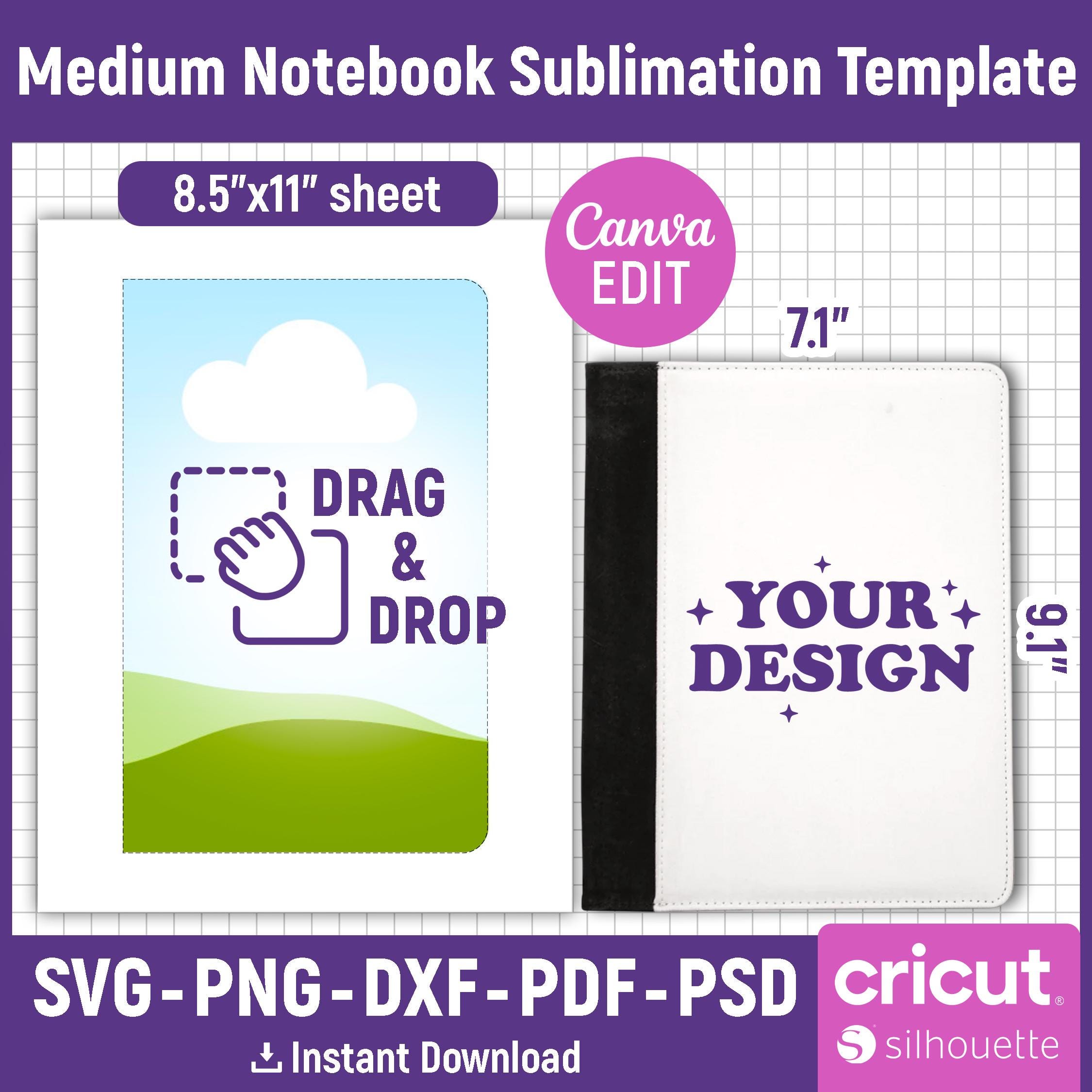 Medium Notebook Sublimation Template, Notebook Cover Template ...