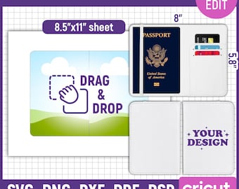 Passport Cover Sublimation Template, Passport Holder Cover Template, Passport Holder Template, Passport Cover Template, DIY, Canva Editable