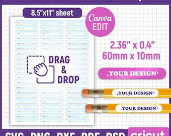 Name Labels Template, School Supply Labels Svg, School Label Template, Back to School Label Template, Printable Name Tag, Canva Editable