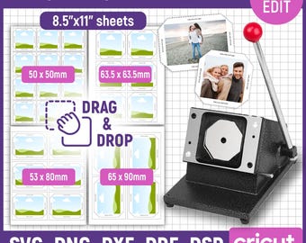 2x2 Square Fridge Magnet Template, Magnet Maker Template, Magnet ...