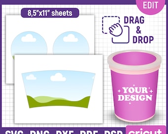 2oz Cotton Candy Label Template, Cotton Candy Tub Wrapper Template, Cotton Candy Label, Cotton Candy Svg, Full Wrap, png, Canva Editable