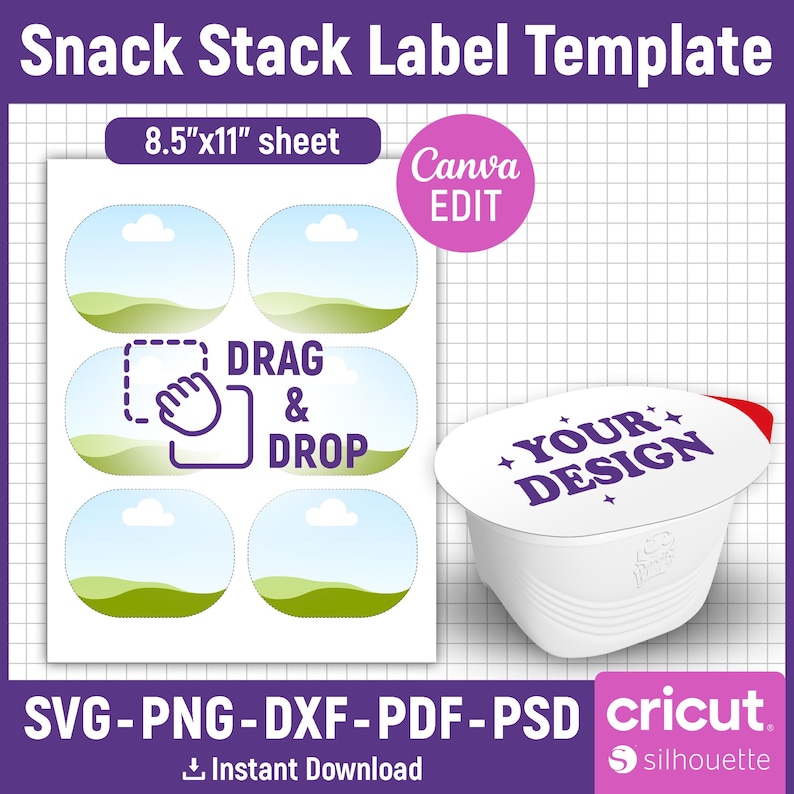 Snack Labels Printable Snack Template, Snack Stack Chip Topper Label Template, Party Favor ...