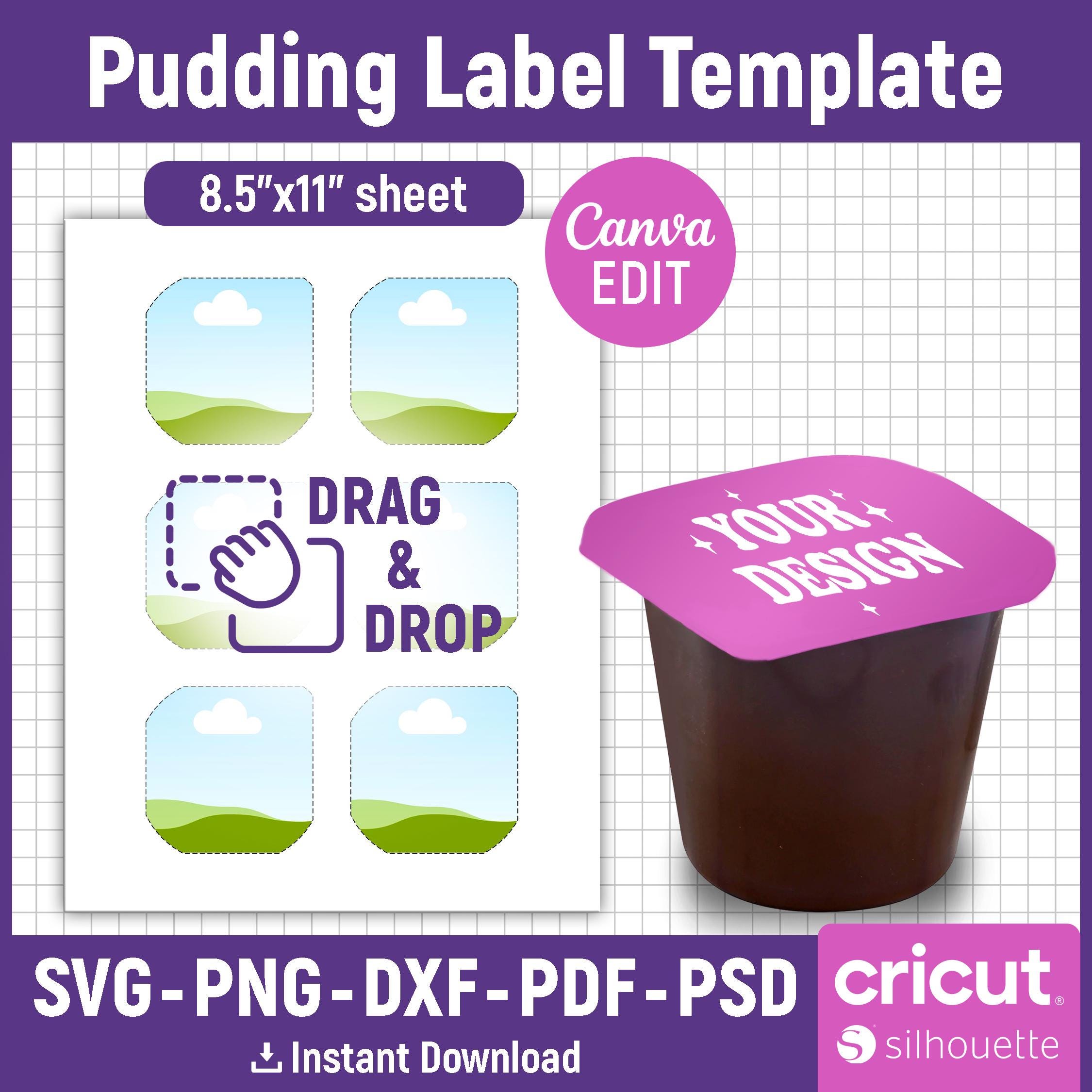 3.5oz Pudding Label Template, Pudding Top Label, Pudding Cup Label ...