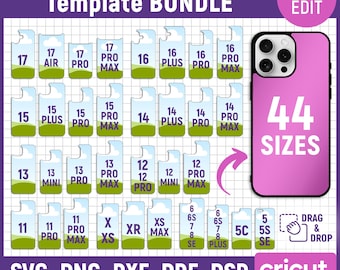 44 Phone Case Template BUNDLE, Phone Case Sublimation Template, Smartphone Case Template, Phone Case Template, Printable, Canva Editable
