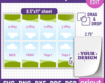 Booklet Template, Mini Coloring Book Template, Fold Book Template, Custom Colouring Book, Booklet for Kids, DIY, Printable, Canva Editable