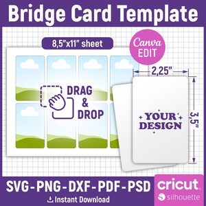 Leere Spielkartenvorlage, Brücke Kartenvorlage svg, bearbeitbare Sammelkartenvorlage, Kartensublimation, DIY Spielkarte, Canva bearbeitbar