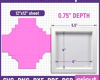 Szablon Shadow Box, Shadow Box Svg, Szablon Light Box, Szablon 3d Shadow Box, Ramka Shadow Box, Pliki Svg dla Cricut, Ramka Paper Box