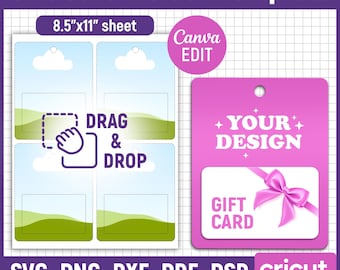 Gift Card Holder Template, Coffee Card Gift Card Holder Template, Gift Card Display Template, Gift Card Display Card, DIY, Canva Editable