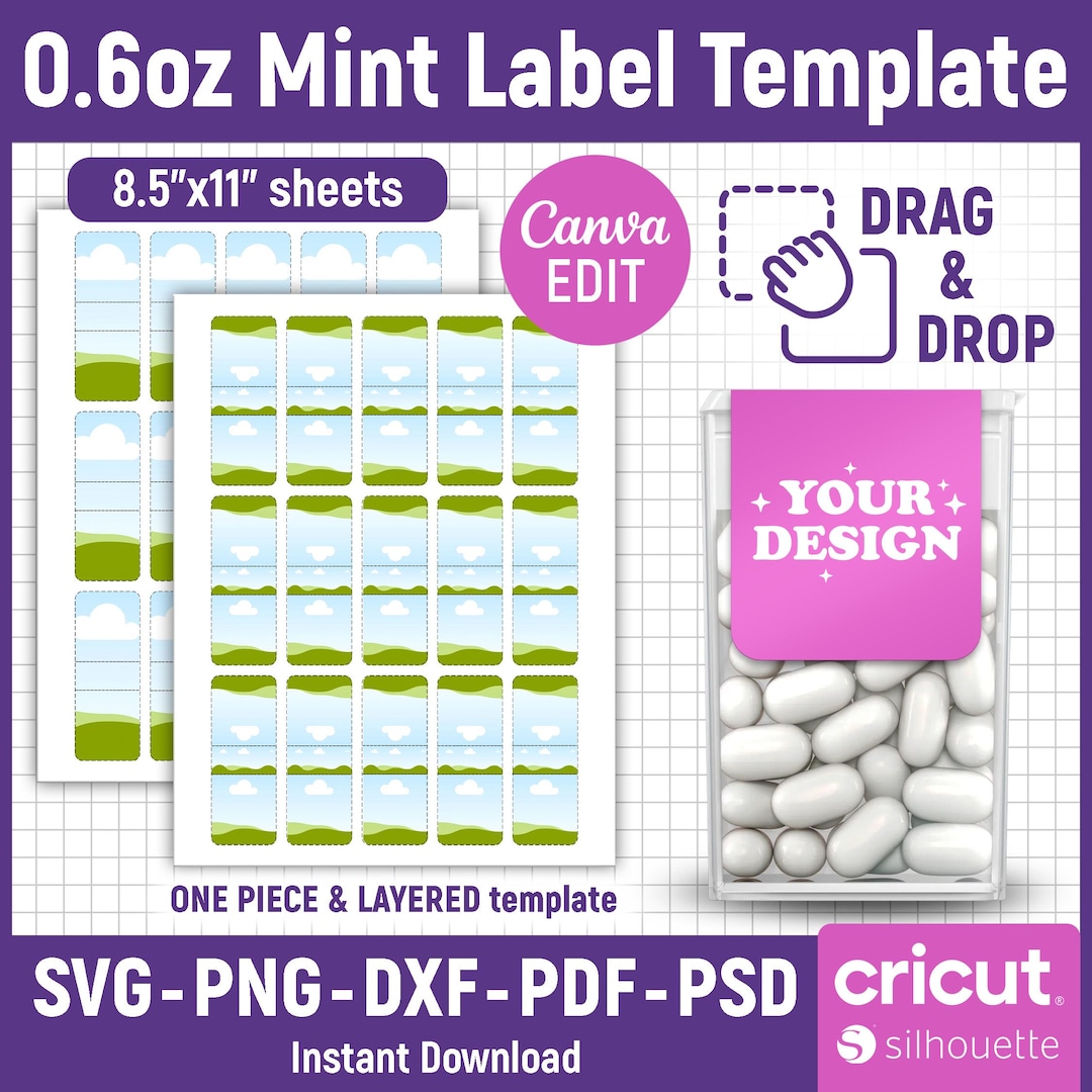 0.6oz 18g Mint Label Template, Mint Sticker Label, Mint Box Wrapper ...