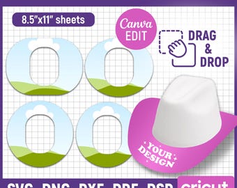 Snack Stack Hat Brim Templates, Cowboy/Cowgirl Hat Brim Template, Snack Snack Template, Western Wear, Party Favor, Printable, Canva Editable