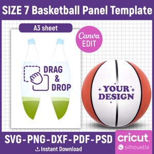 Size 7 Basketball Panel Template Svg, Blank Basketball Panel Template, Photo Basketball, Custom Basketball Panel Template, Canva Editable