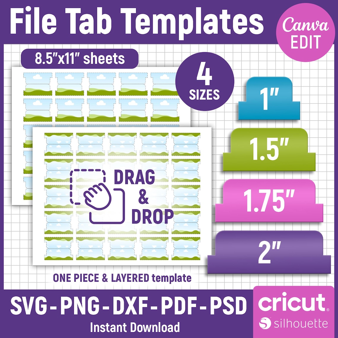 File Tab Templates, Planner Tab Template, Journal Tab Template, File ...