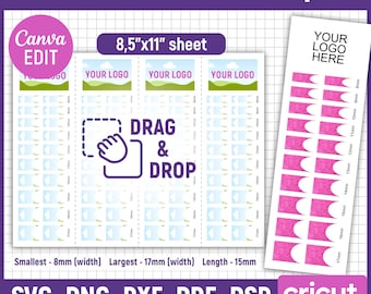Franse Tip Nail Art Decal sjabloon, nagel lege sjabloon, nagel sjabloon Svg, nagel ontwerpsjabloon, glijbaan nagel stickers, Canva bewerkbare