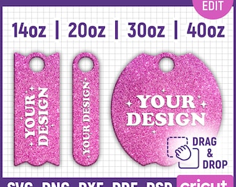 14oz, 20oz, 30oz, 40oz Tumbler Name Tag Template, Tumbler Tag Name Svg, Tumbler Topper Lid Name Tag, Laser Cut File, dxf, Canva Editable