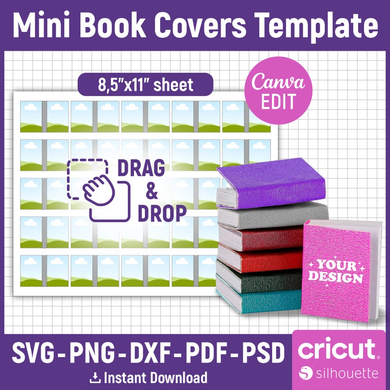 Mini Book Covers Template, Mini Books Layout, Miniature Books Mini Book Covers Template, Mini Books Layout, Miniature Books