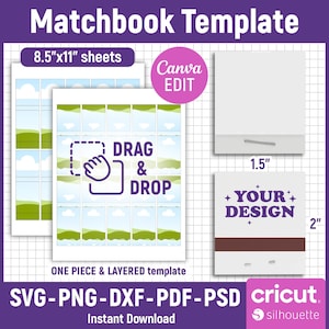 Streichholzbrief Vorlage, Streichholzbuch svg, Streichholzbrief Etikettvorlage, Streichholzschachtel Vorlage, Streichholzschachtel, leere Vorlage, bedruckbar, DIY, Canva bearbeitbar