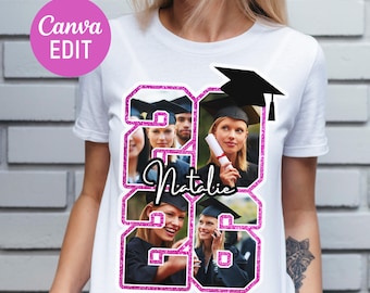 2025-2030 Graduation T-shirt Template, Graduation T-shirt Design, Grad Template, Senior T-shirt Design, Graduation Template, Canva Editable