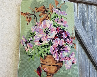 Bag canvas with very pink flowers