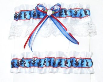 Garter Set Spiderman Super Hero Keepsake and Tosser Themed Weddings Comic Con