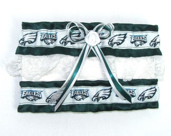 Philadelphia Eagles Inspired White Lace Football Wedding Garter Belt Set -  Etsy