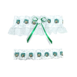 Garter Set Bobcats Keepsake and Tosser Themed Sports Wedding College Team