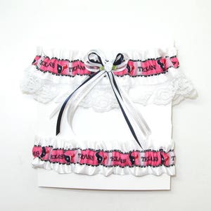 Garter Set Houston Texans Sports Themed Football Wedding Keepsake and Tosser