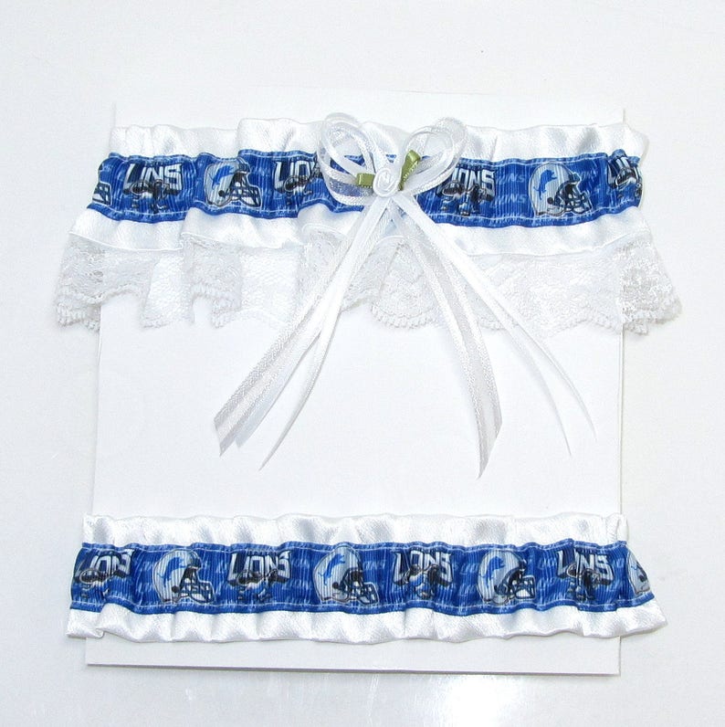 Garter Set Detroit Lions Keepsake and Tosser Sports Themed Wedding