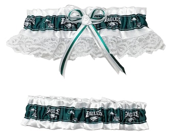 Philadelphia Eagles Inspired White Lace Football Wedding Garter Belt Set -  Etsy
