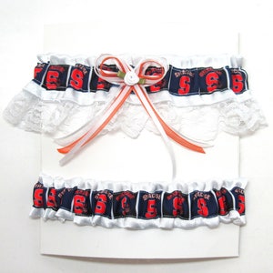 Garter Set Syracuse NCAA Football Keepsake with Tosser Sports Themed Wedding