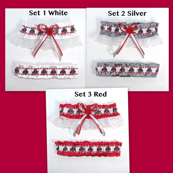 Garter Set Ohio State Buckeyes Keepsake w Tosser Football Sports Themed Weddings