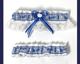 LA Dodgers Inspired Baseball Wedding Garter Belt Set W/ White Lace - Etsy