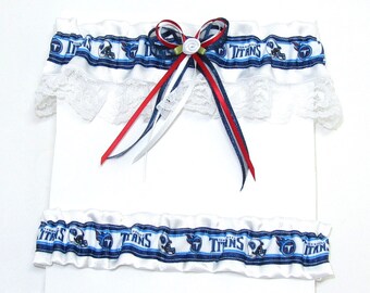 Garter Set Tennessee Titans Keepsake and Tosser Sports Themed Wedding