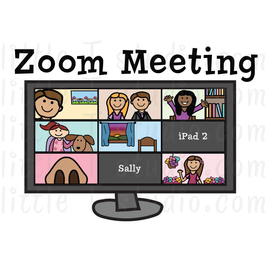 JW Digital Clipart Zoom Meeting Cartoon Clipart | Etsy