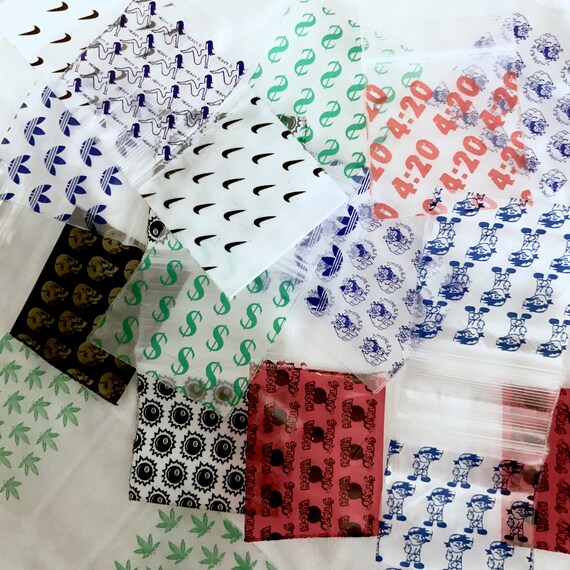 Mini Ziplock Baggies 1515 100 Bags 10 Designs Apple Get Real Collection 1.5 X 1.5 Smoke /& Fly