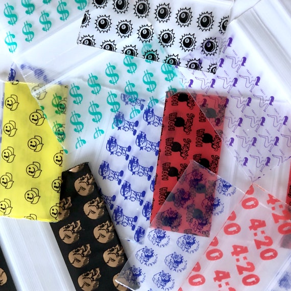 Mini Ziplock Baggies 1515 100 Bags 10 Designs Apple Get Real Collection 1.5 X 1.5 Smoke /& Fly