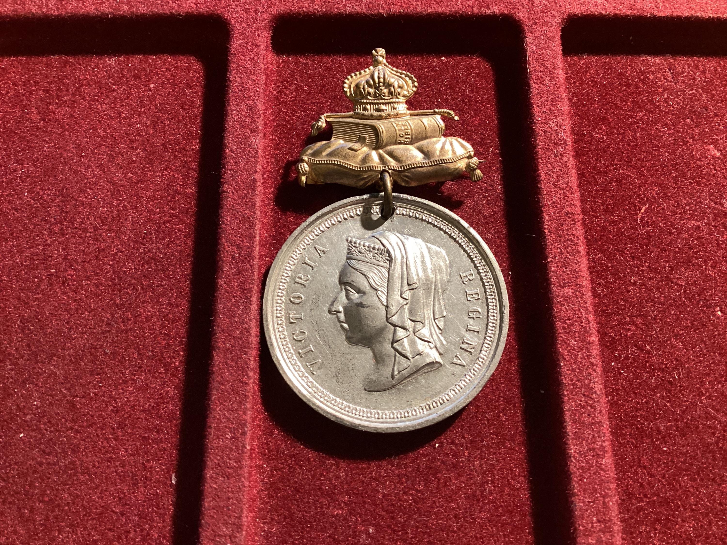 MEDAILLE DE LA BALTIQUE Argent NAPOLEON III / Reine VICTORIA SUP