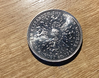 1980年英国クラウンコイン：エリザベス2世女王80歳の誕生日、白銅貨