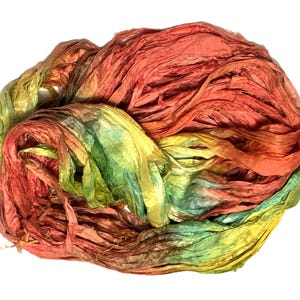 100g/10yards sunny multi Recycled Sari Silk Ribbon Yarn