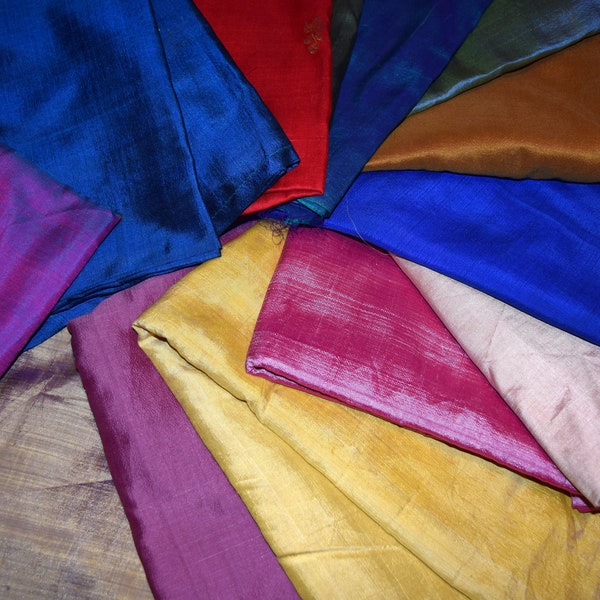 8X30", 10"X30", 12X30" Solid colors Huge Lot Silk Vintage Sari Fabric remnants scrap Bundle or By Weight