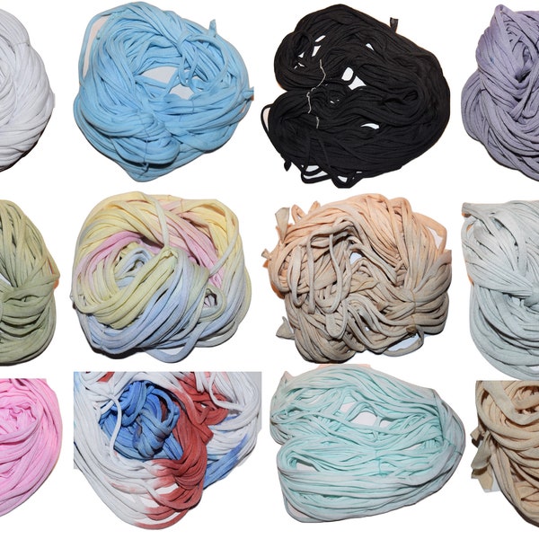 10 yards T-shirt for weaving Fabric Cotton Spaghetti ribbon yarn Made in USA 12 colors available